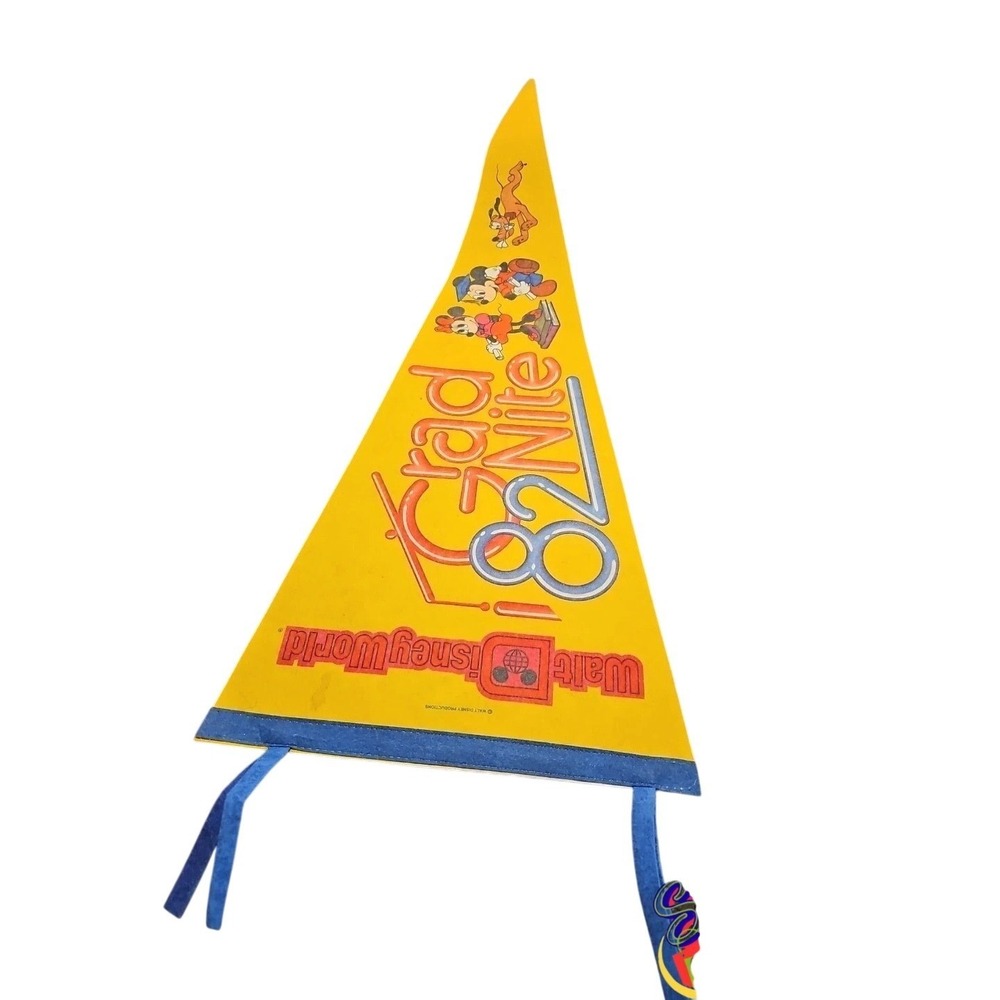 Disney Park Exclusive 1982 Grad Nite Pennant Banner Flag Mickey Minnie Pluto